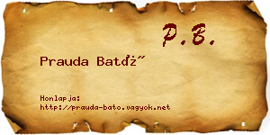 Prauda Bató névjegykártya